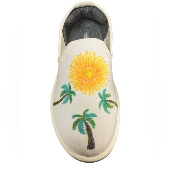 Allbirds Tropical Print White Canvas Preppy SlipOn Beachy Sneakers Women Size 7 - Picture 3 of 11